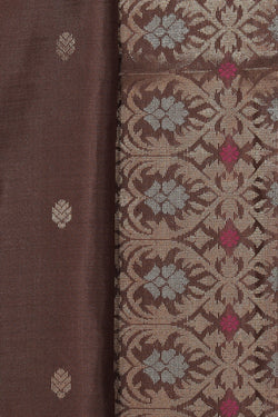 Collection of South Silk Brown Saree in a gallery layout