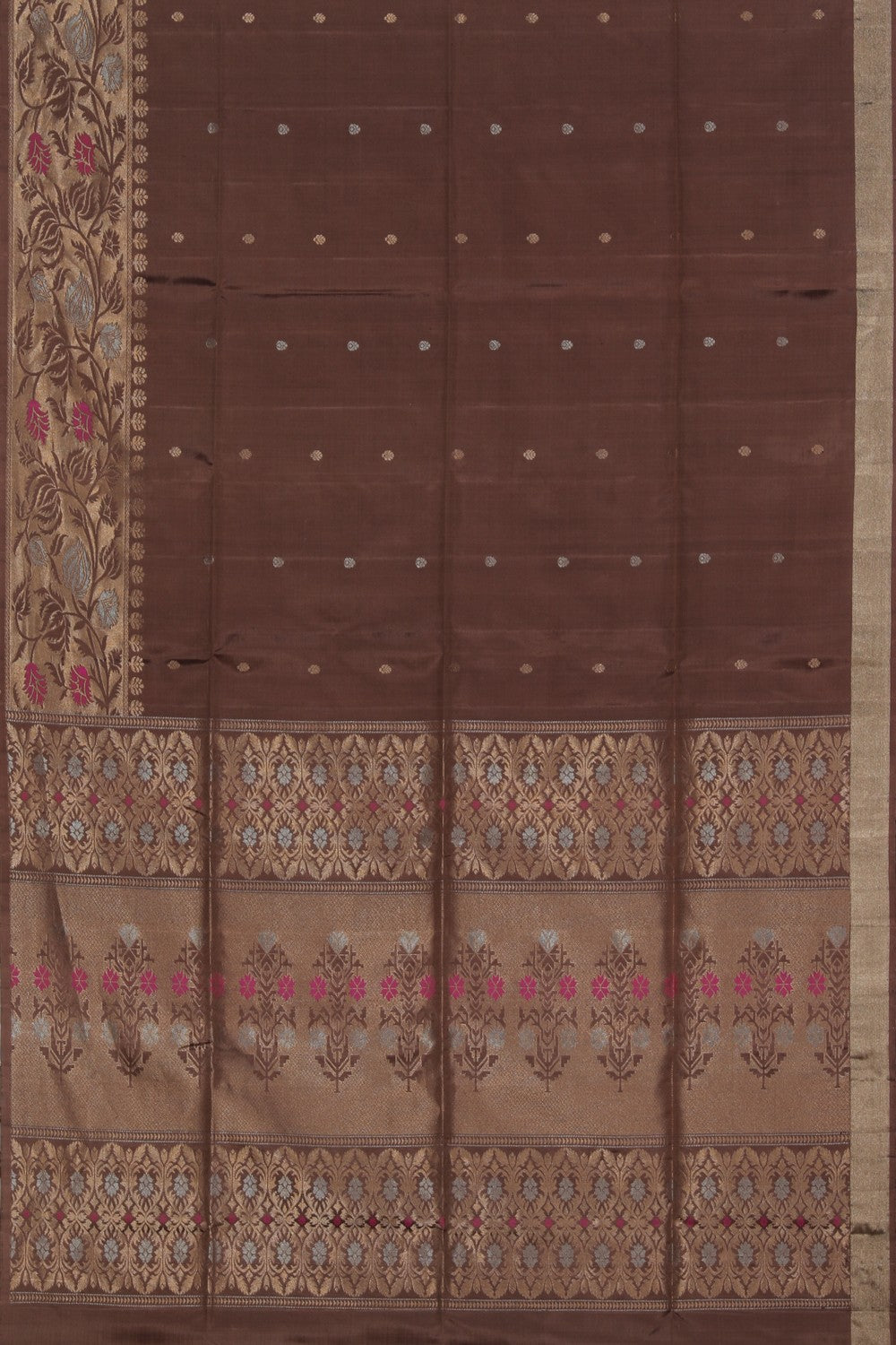 Collection of South Silk Brown Saree in a gallery layout