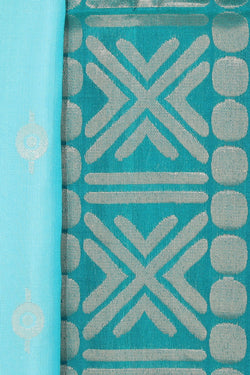 Collection of South Silk Sky Blue Saree in a gallery layout