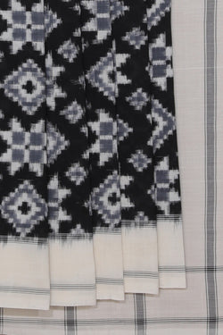 Collection of Pochampally Ikat Cotton Black Saree in a gallery layout