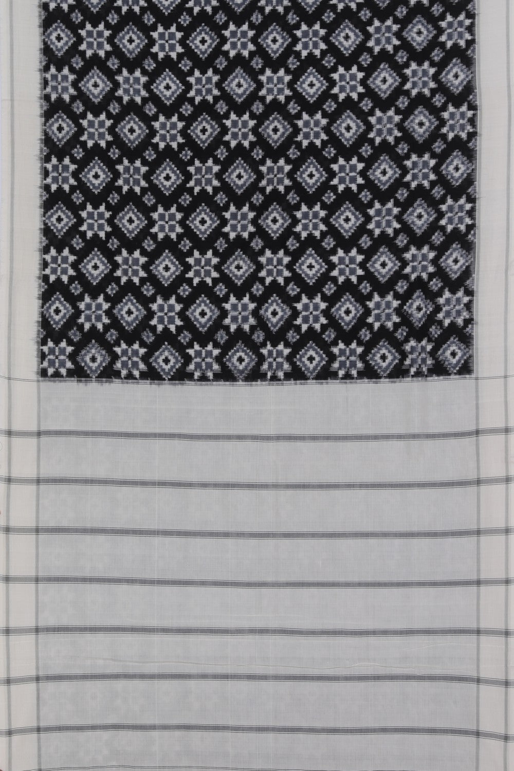 Collection of Pochampally Ikat Cotton Black Saree in a gallery layout