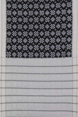 Collection of Pochampally Ikat Cotton Black Saree in a gallery layout