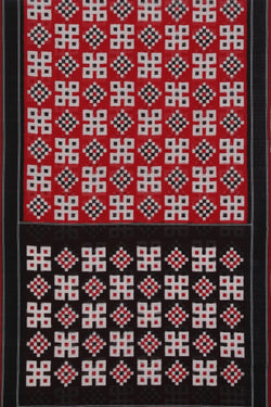 Collection of Pochampally Ikat Cotton Red Saree in a gallery layout