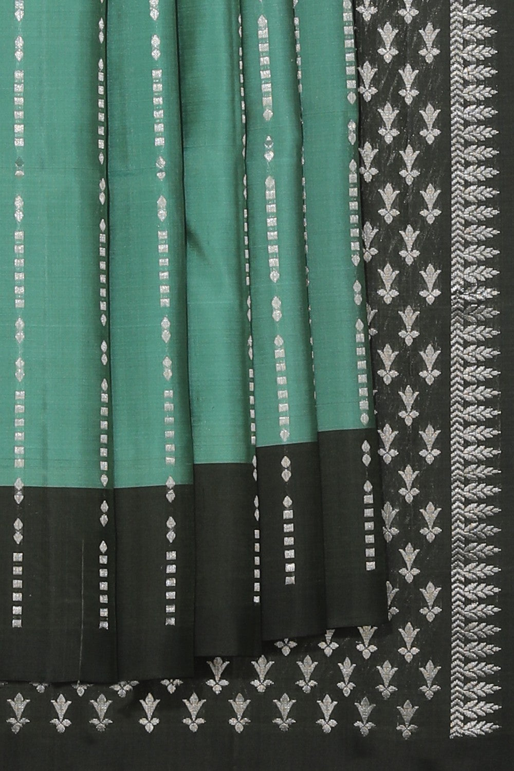 Collection of South Silk Sage Green Saree in a gallery layout