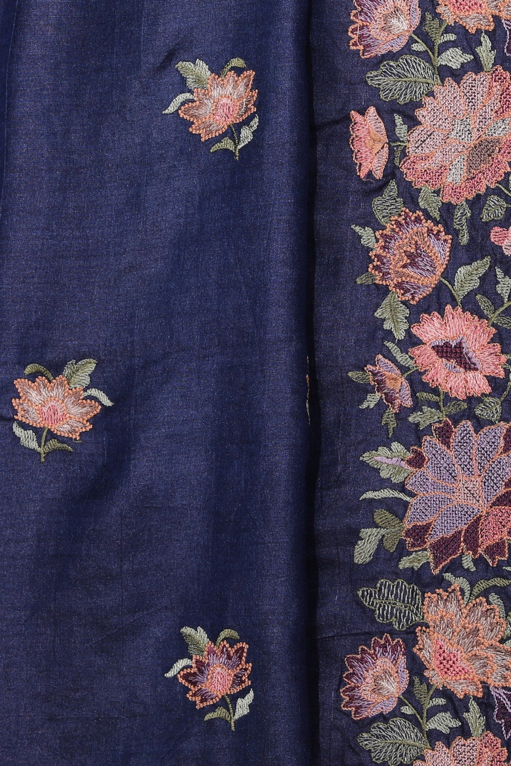 Image of Tussar Silk Embroidery Saree