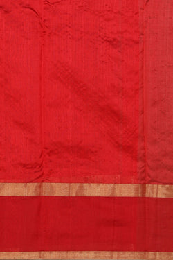 Image of Chanderi Cotton Silk Ruby Red Saree