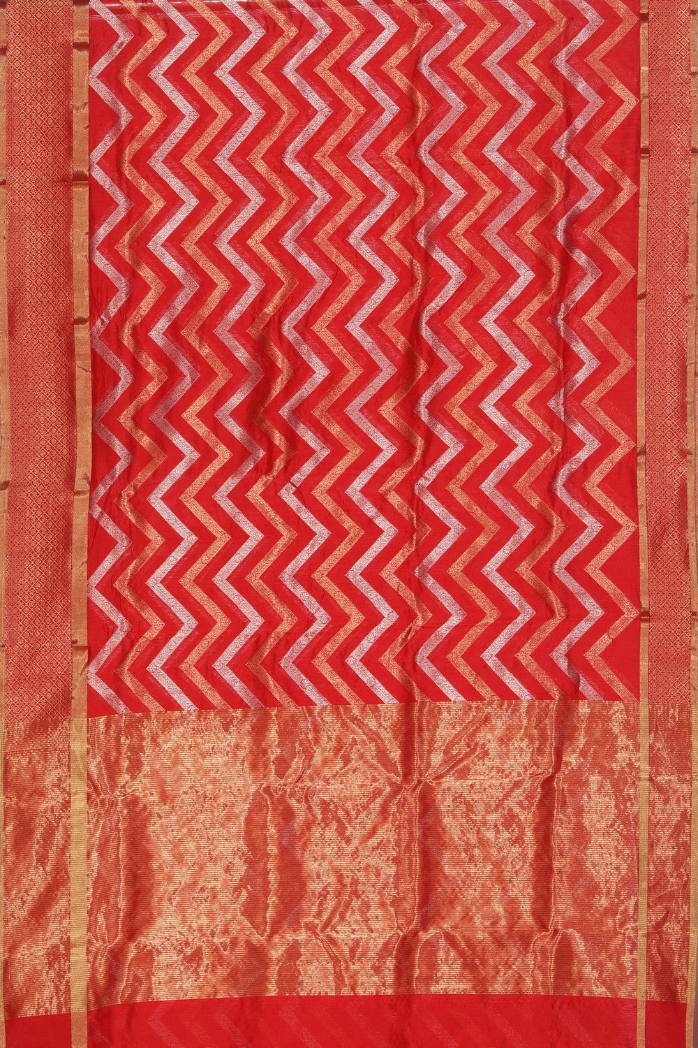 Chanderi Cotton Silk Ruby Red Saree