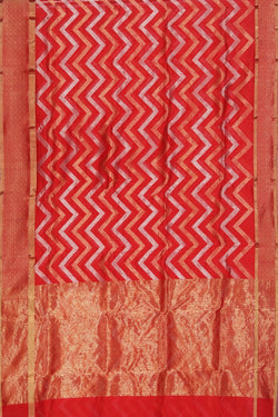 Image of Chanderi Cotton Silk Ruby Red Saree