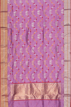 Image of Chanderi Cotton Silk Purple Saree