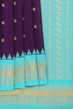 Collection of Gadwal Violet Saree in a gallery layout