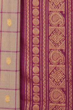 Collection of Gadwal Cotton Silk Beige Saree in a gallery layout