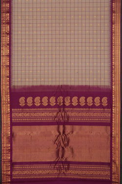 Collection of Gadwal Cotton Silk Beige Saree in a gallery layout