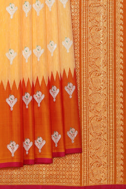 Collection of Gadwal Silk Yellow Saree in a gallery layout