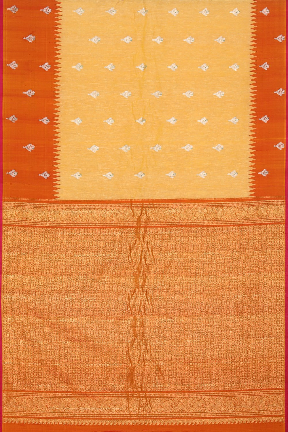 Collection of Gadwal Silk Yellow Saree in a gallery layout