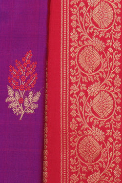 Collection of Gadwal Silk Purple Saree in a gallery layout