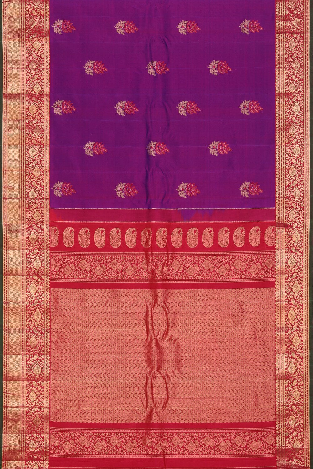 Collection of Gadwal Silk Purple Saree in a gallery layout