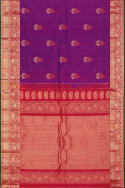 Collection of Gadwal Silk Purple Saree in a gallery layout