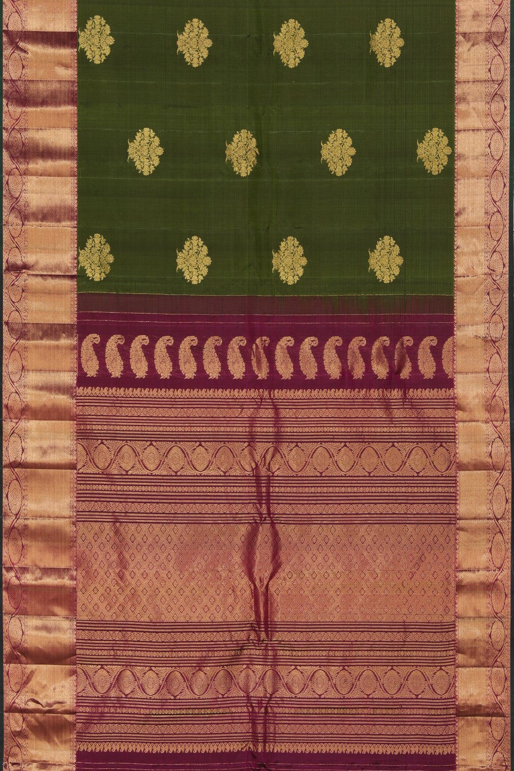 Collection of Gadwal Silk Green Saree in a gallery layout