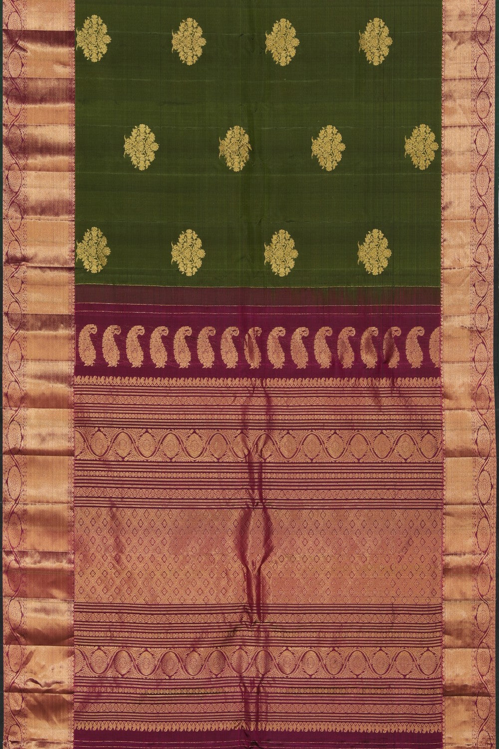 Image of Gadwal Silk Green Saree