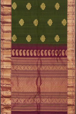 Collection of Gadwal Silk Green Saree in a gallery layout