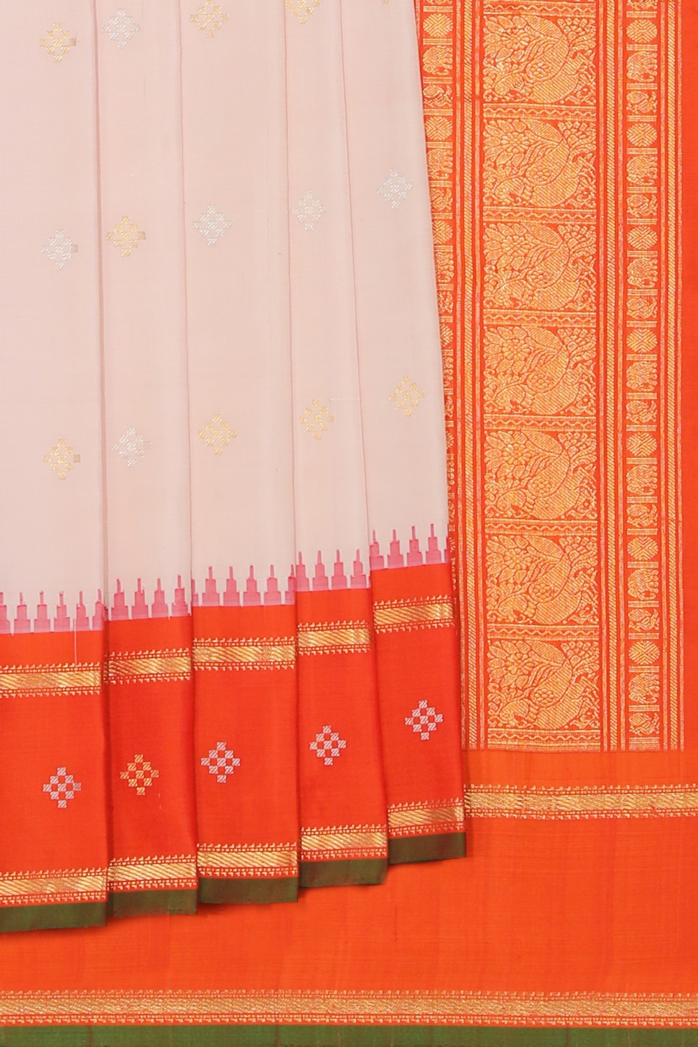 Collection of Gadwal Silk Light-Pink Saree in a gallery layout