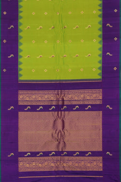 Image of Gadwal Silk Spring Green Saree