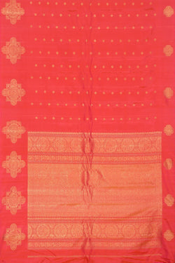 Collection of Gadwal Silk Peach Saree in a gallery layout