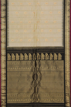 Collection of Gadwal Silk Off-White Saree in a gallery layout