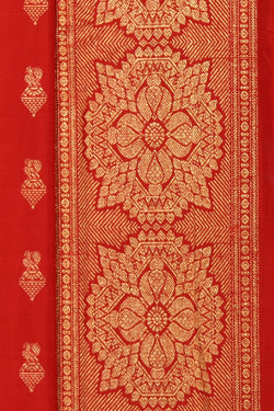 Image of Gadwal Silk Red Saree