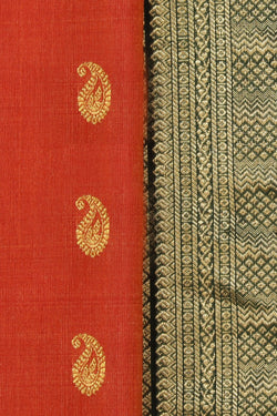 Image of Gadwal Silk Orange Saree