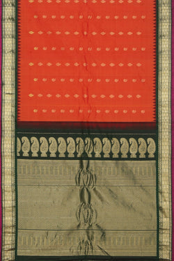 Image of Gadwal Silk Orange Saree