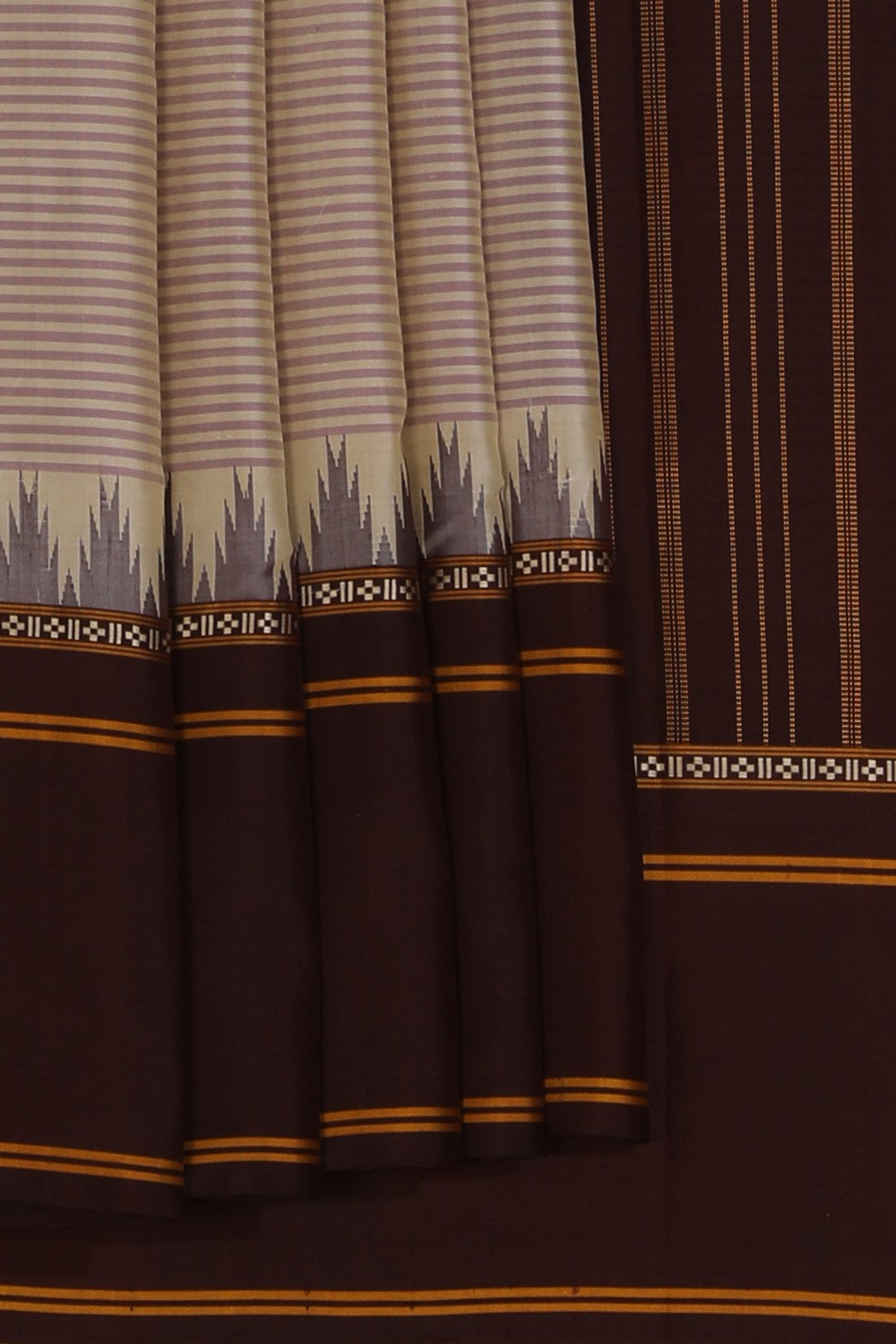 Collection of South Silk Beige Saree in a gallery layout