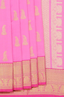 Collection of Venkatagiri Silk Pink Saree in a gallery layout