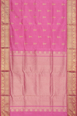 Collection of Venkatagiri Silk Pink Saree in a gallery layout