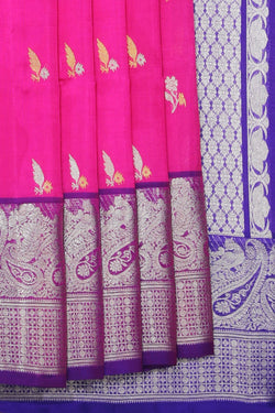 Collection of Venkatagiri Silk Pink Saree in a gallery layout