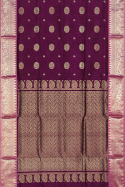 Image of Venkatagiri Silk Violet Saree