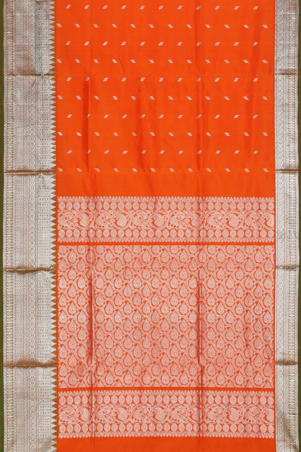 Collection of Venkatagiri Silk Orange Saree in a gallery layout