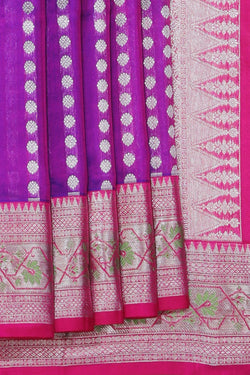 Collection of Venkatagiri Silk Violet Saree in a gallery layout