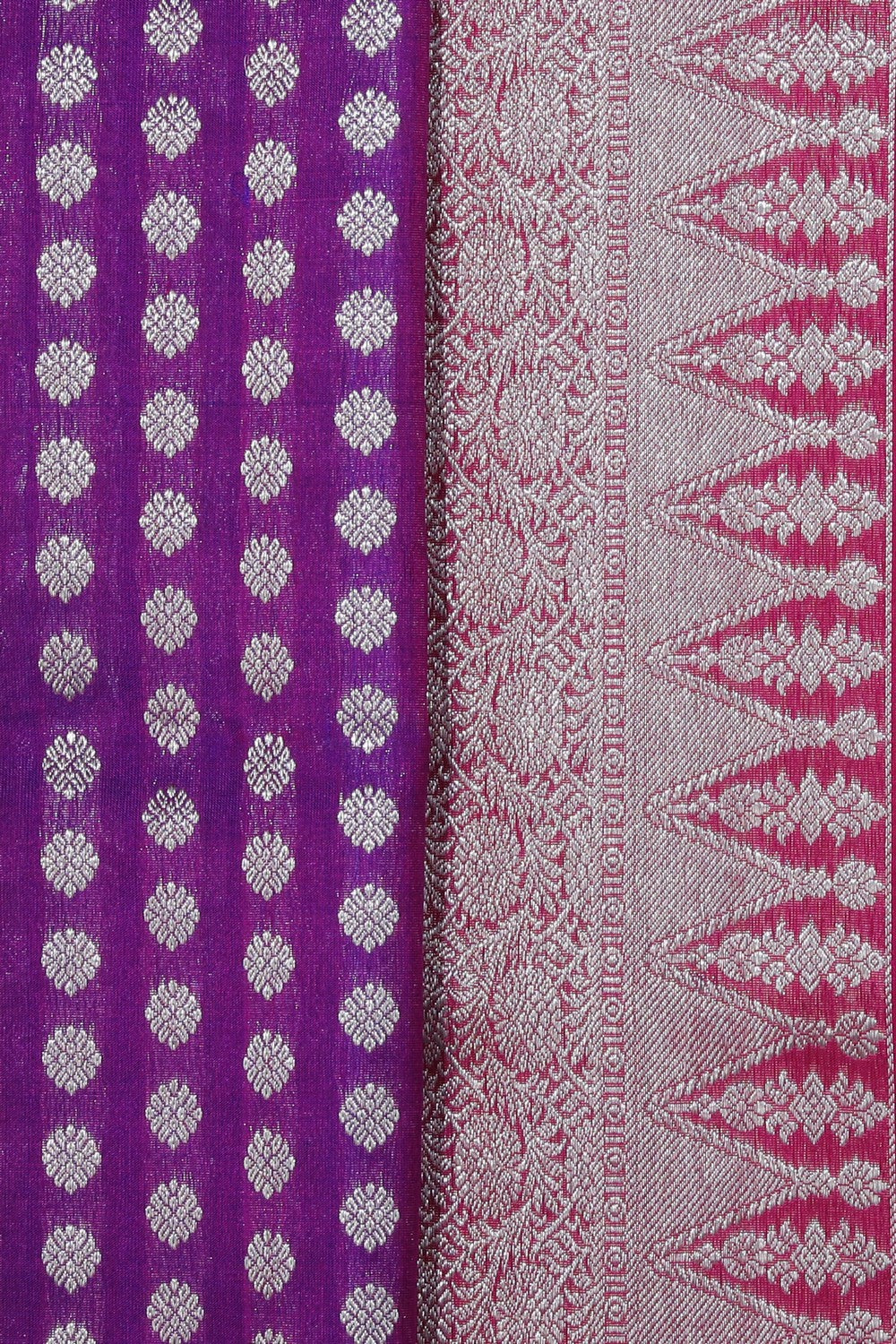 Collection of Venkatagiri Silk Violet Saree in a gallery layout