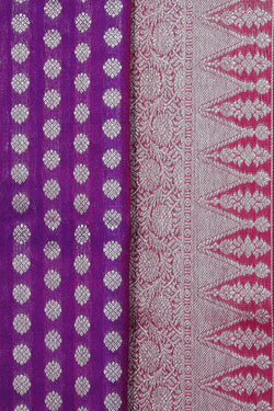 Collection of Venkatagiri Silk Violet Saree in a gallery layout