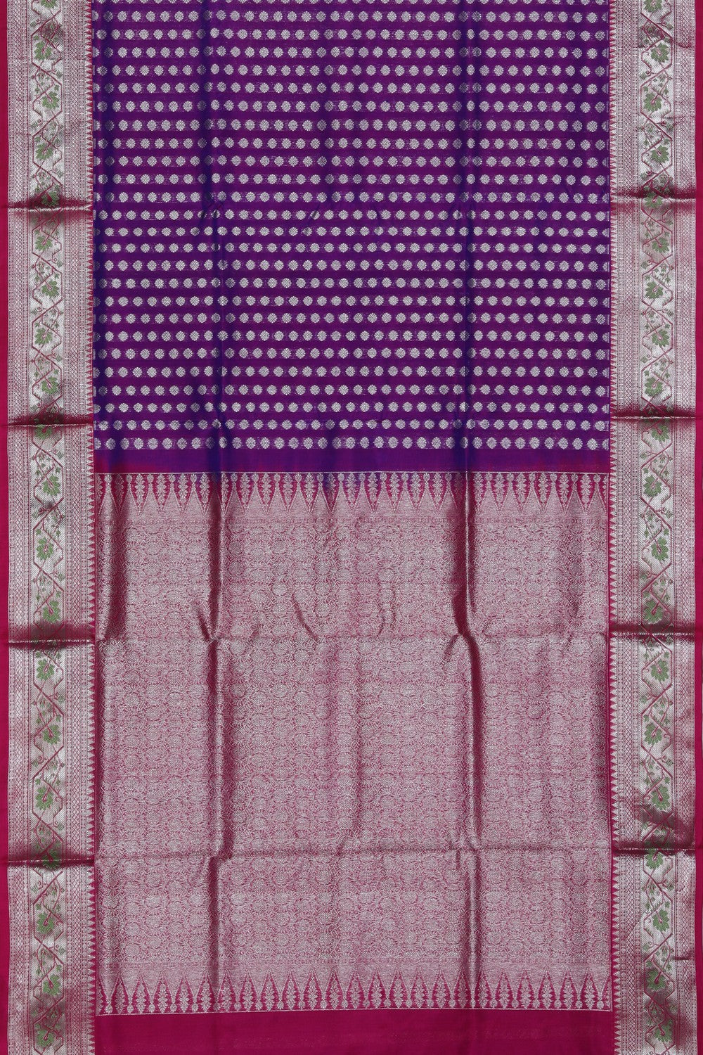 Collection of Venkatagiri Silk Violet Saree in a gallery layout