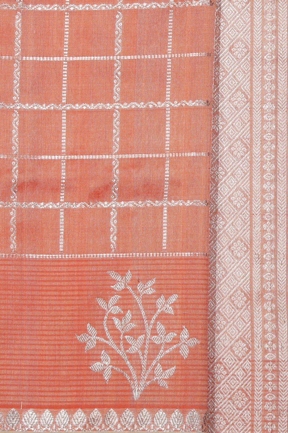 Collection of Venkatagiri Silk Peach Saree in a gallery layout