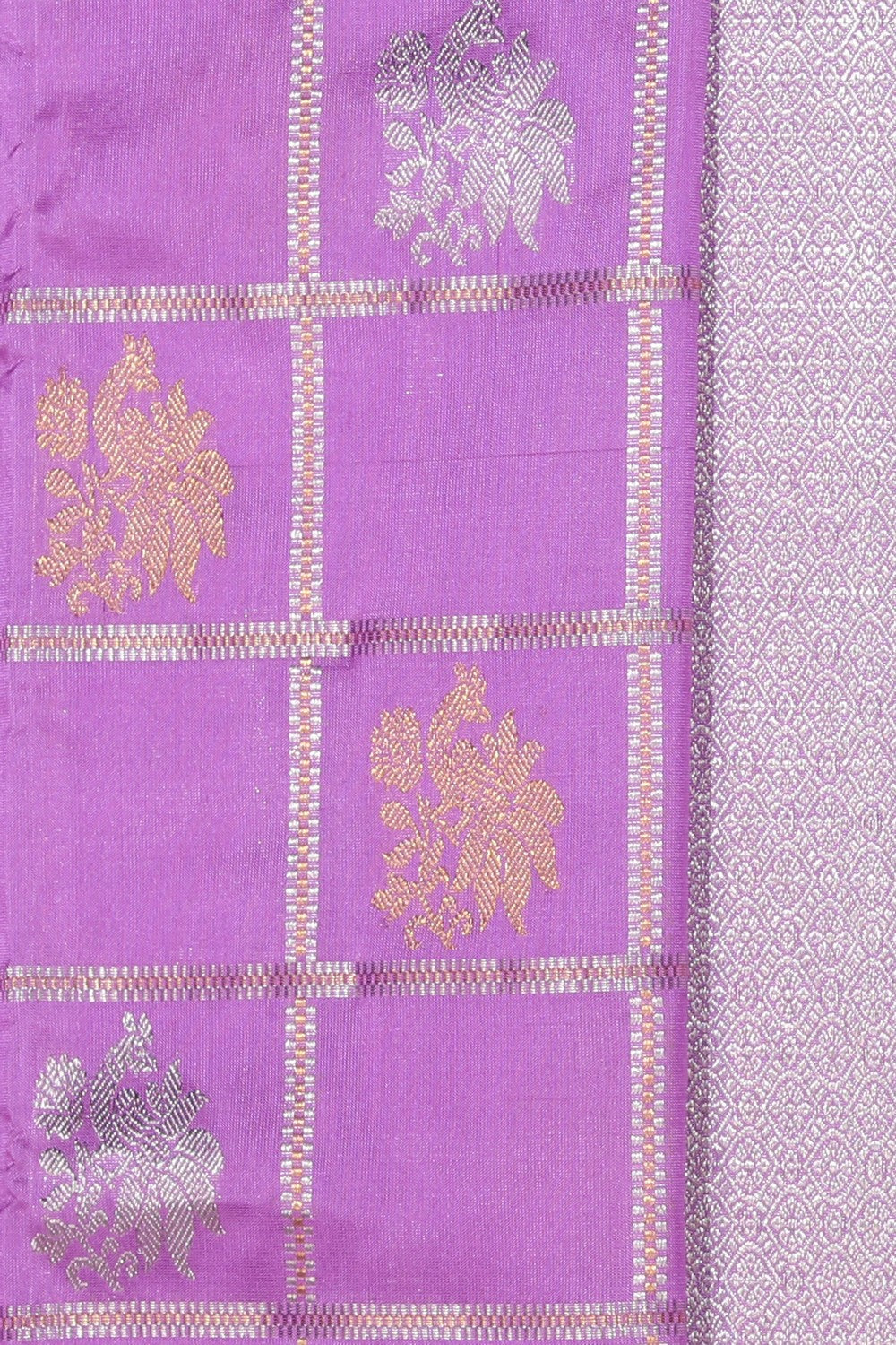 Collection of Venkatagiri Silk Lavender Purple Saree in a gallery layout