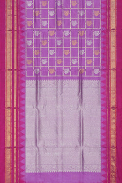 Collection of Venkatagiri Silk Lavender Purple Saree in a gallery layout