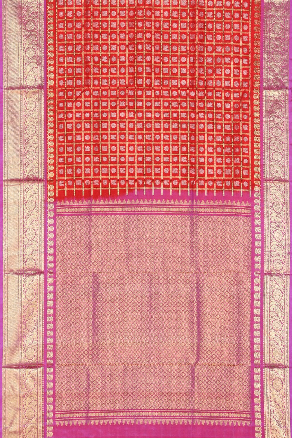 Collection of Venkatagiri Silk Red Saree in a gallery layout