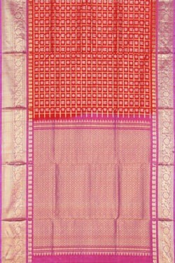 Collection of Venkatagiri Silk Red Saree in a gallery layout