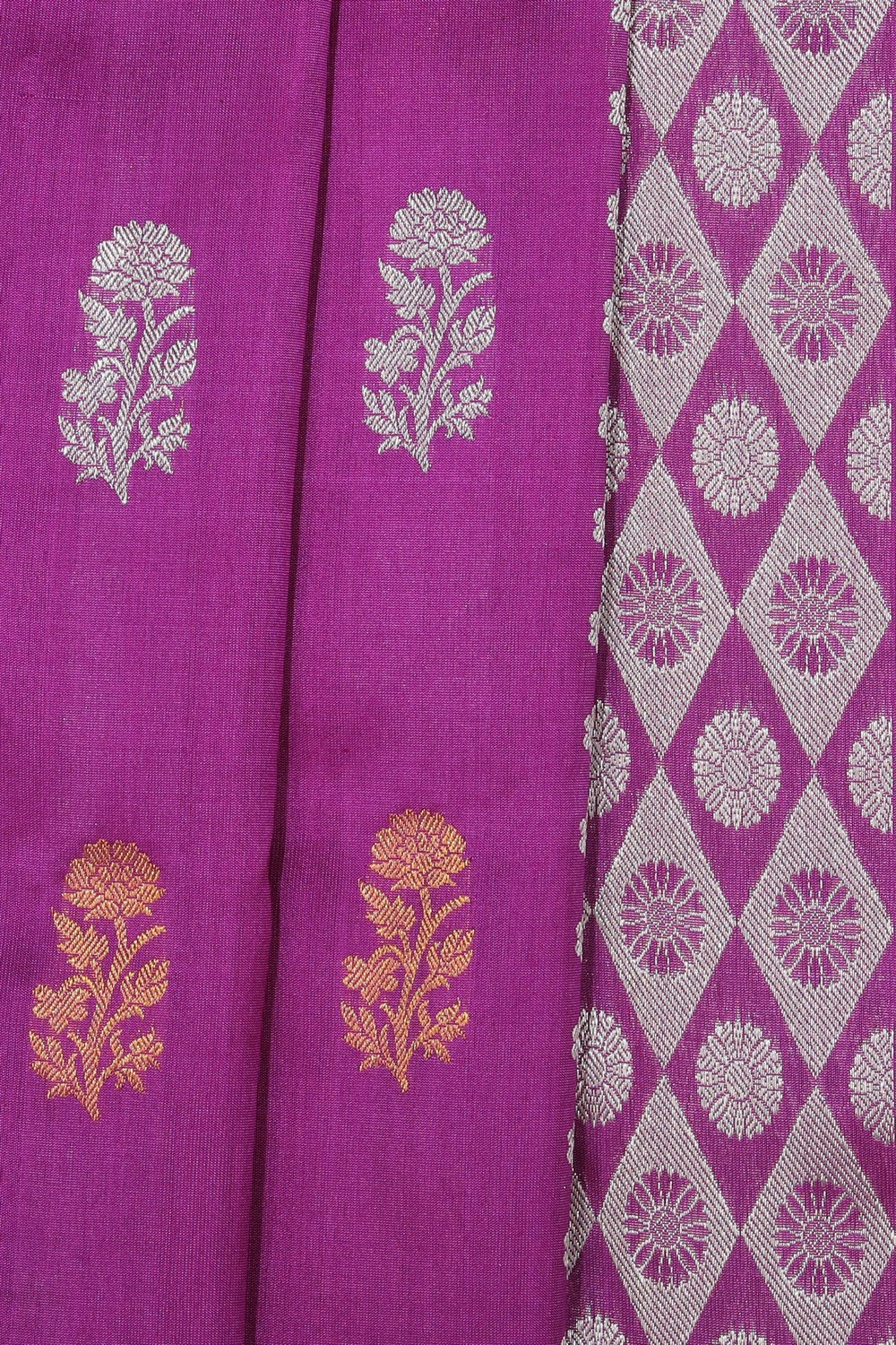 Venkatagiri Silk Violet Saree