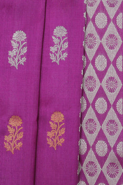 Image of Venkatagiri Silk Violet Saree