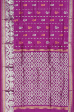 Image of Venkatagiri Silk Violet Saree