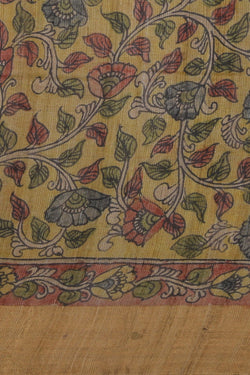 Collection of Kalamkari Hand-Painted Tussar Silk Saree in a gallery layout